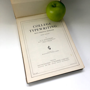 College Typewriting with Personal Problems - D.D. Lessenberry - 1941 textbook - NextStage Vintage