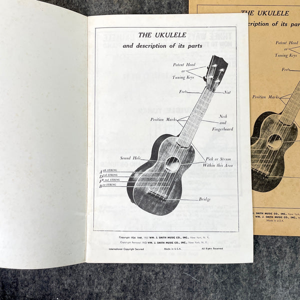 Wm. J. Smith ukelele and tiple instruction books 1949, 1952 - vintage music - NextStage Vintage