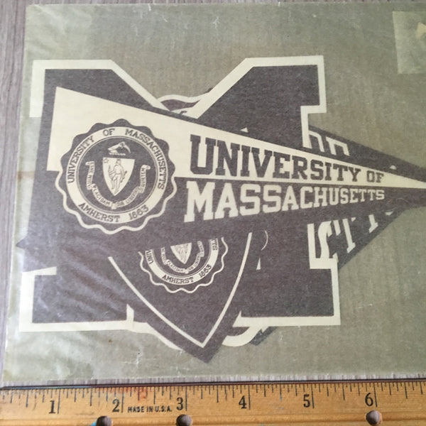 University of Massachusetts baggage stickers sealed in original package - vintage college ephemera - NextStage Vintage