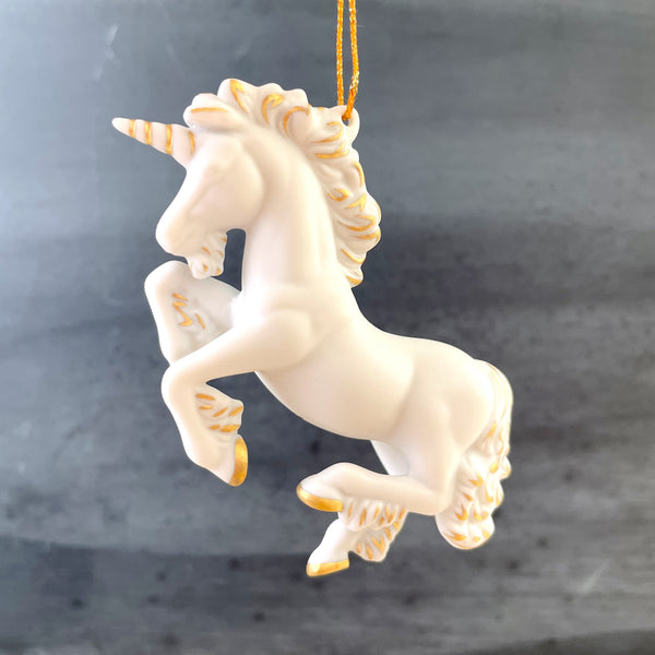 Hallmark porcelain unicorn ornament in box - 1983 vintage - NextStage Vintage
