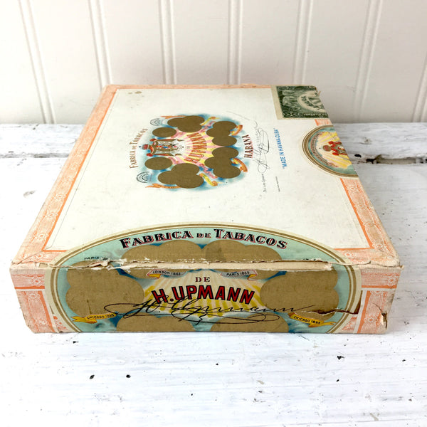 H. Upmann Majestics English Market Selection vintage wooden tobacco box - Cuban cigar box - NextStage Vintage