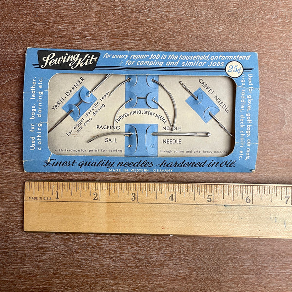 West German sewing needle kit for repairs - utility needles - vintage sewing - NextStage Vintage