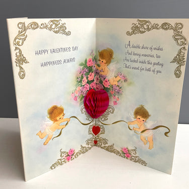 "To Mother and Dad" vintage valentine with honeycomb pop-up - 1970s vintage American Greetings - NextStage Vintage