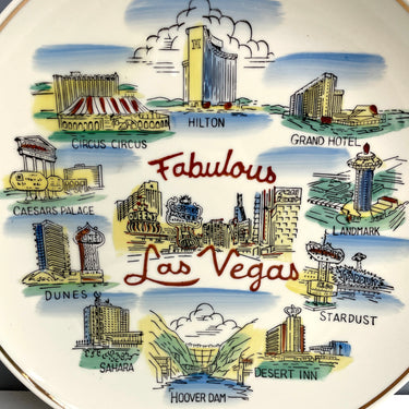 Fabulous Las Vegas souvenir plate - 1960s vintage plate wall decor - NextStage Vintage