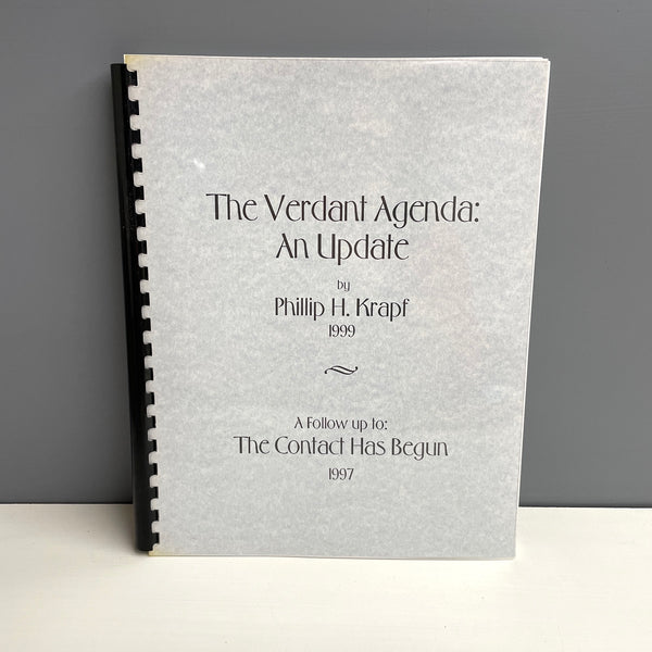 The Verdant Agenda: An Update - Phillip H. Krapf - 1999 comb bound book - NextStage Vintage
