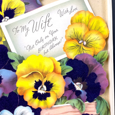 Volland Happy Birthday to my wife oversized card in box - 1950s vintage - NextStage Vintage