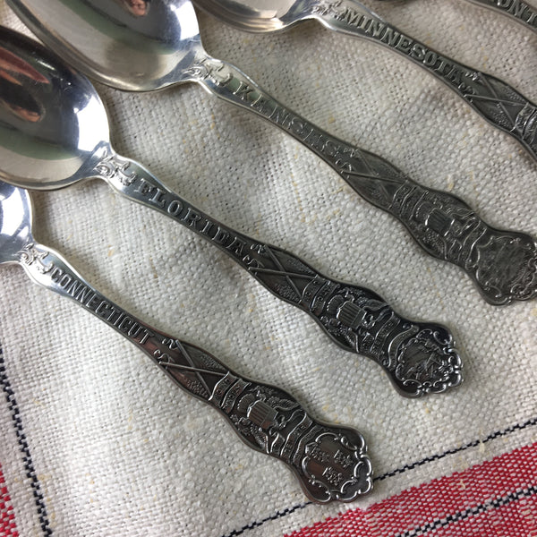 State seal spoons by Wallace Silversmiths - A+ silver plate - assorted states - NextStage Vintage