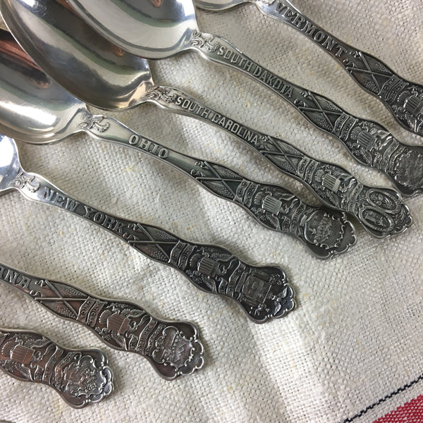 State seal spoons by Wallace Silversmiths - A+ silver plate - assorted states - NextStage Vintage