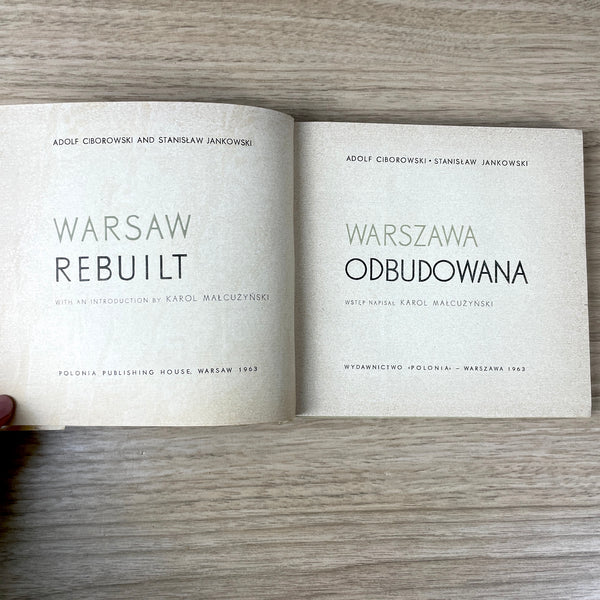 Warsaw Rebuilt - Warszawa Odbundowana - 1963 Polish and English hardcover - NextStage Vintage
