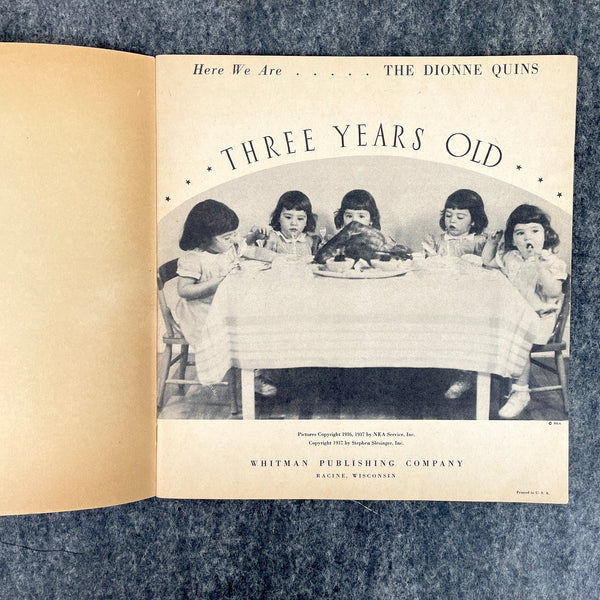 Here We Are Three Years Old: The Dionne "Quins"- 1937 Whitman Publishing paperback - NextStage Vintage