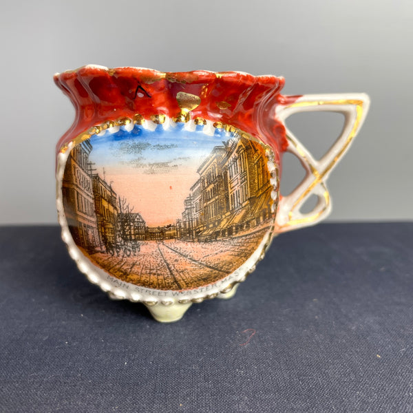 Webster, MA antique view china souvenir cup - antique Massachusetts history - NextStage Vintage
