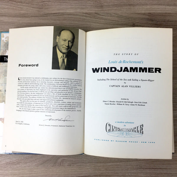 Louis deRochemont's Windjammer a modern adventure in Cinemiracle - photo book - 1958 hardcover - NextStage Vintage