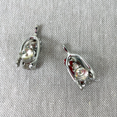 Wishbones with rhinestones clip on earrings - 1960s vintage - NextStage Vintage