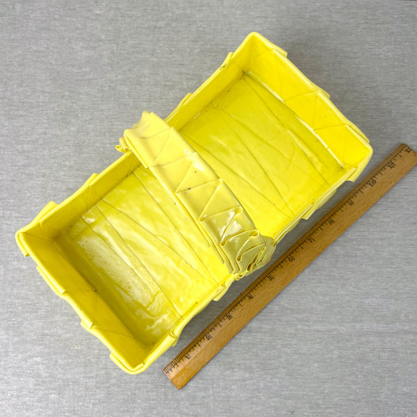 Yellow hard plastic berry basket - 1990s vintage - NextStage Vintage