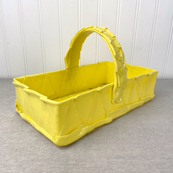 Yellow hard plastic berry basket - 1990s vintage - NextStage Vintage