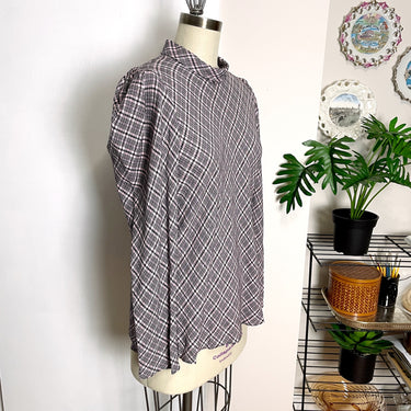 Zara Woman plaid blouse with high collar - size XL - NextStage Vintage