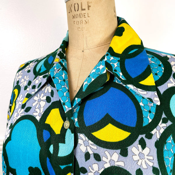 1960s flower print shirt from Fabulous Zayre - size women's large ...