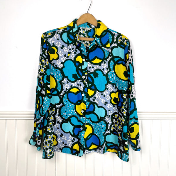 1960s flower print shirt from Fabulous Zayre - size women's large - NextStage Vintage